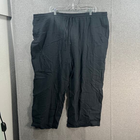 Candace Cameron Bure Petite Smocked Waist Gauze Pant Black, Petite 2X - Picture 1 of 11